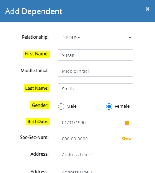Adding Dependents Xenium HR